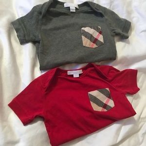 2 Authentic Burberry infant shirts.